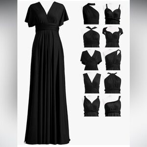 Elegant Black Convertible Maxi Dress